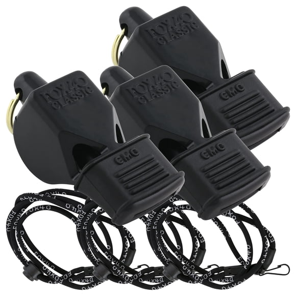 Fox 40 Classic CMG con cordón de liberación rápida, paquete de 3 unidades, color negro
