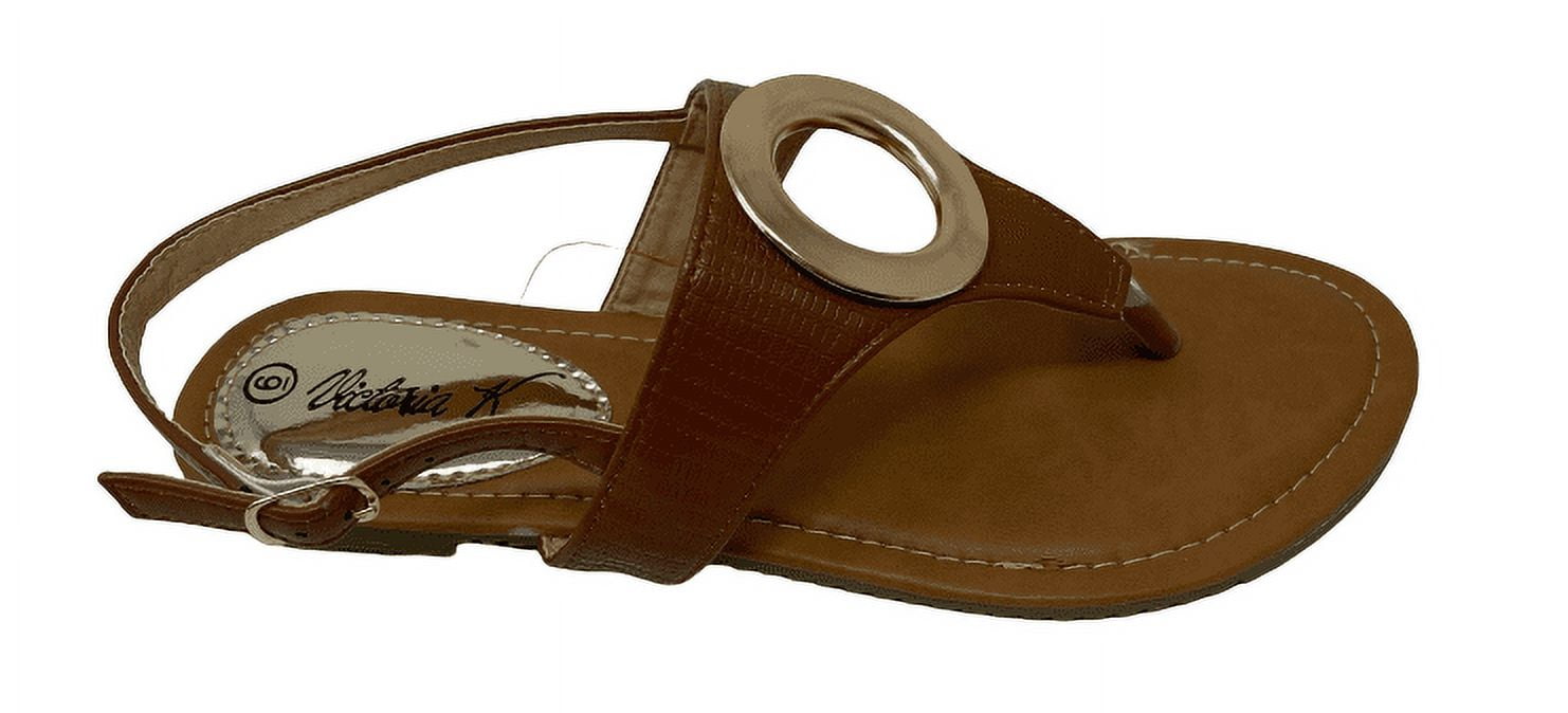 Victoria K Women's Gold Ring Sandals