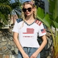 thumbnail image 4 of Fabrcox 1776-2026 250 Anniversary USA Shirts Flag Print V Neck T Shirts for Women Short Sleeve Celebration Patriotic Freedom 4th of July Shirts for Women Funny White M, 4 of 6