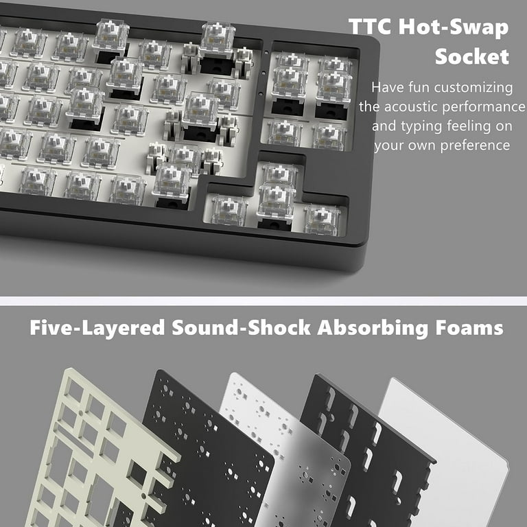 Womier S-K71 Wireless Bluetooth 75% Keyboard, CNC Aluminum