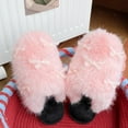 thumbnail image 5 of Xfvqtps Women Fluffy Slippers Lace Bow Versatile Cute Indoor Home Funny Winter Non-Slip Thick Sole Plush Slippers Pink, 5 of 9