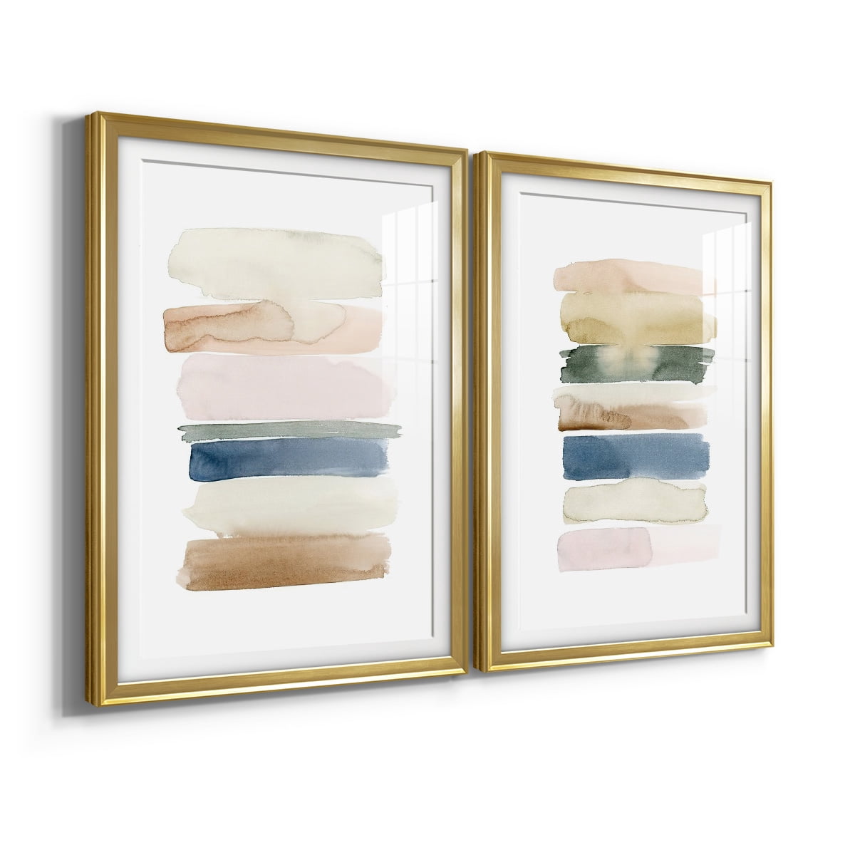 Wexford Home Faint Swatches I Premium Framed Print, 18.5" x 24.5" - Ready to Hang, Gold (Set of 2)