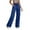 Navy, variant on Womens Sweatpants Ribbed High Waisted Wide Leg Sweatpants Loose Straight Fit with Flowy Drape for Running Black L