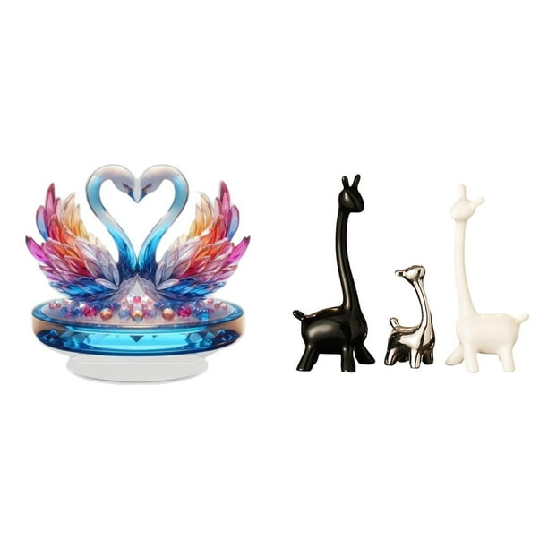 Estatua de escultura de cisne,Escultura de cisne para decoración del hogar Adorno de San Valentín,Estatua de ganso,figura acrílica,artesanía coleccionable,Estatua de ciervo alce,Estatua de