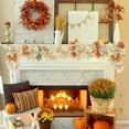 thumbnail image 5 of Fall Garland Decor - 68.9" Pumpkin & Maple Leaf Hanging Vine for Fireplace & Staircase, 5 of 7