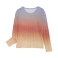 thumbnail image 4 of Cethrio Long Sleeve Tops for Girls, Pullover Crew Neck Gradient Kids Clothes Multicolor Size 3-4 T, 4 of 6