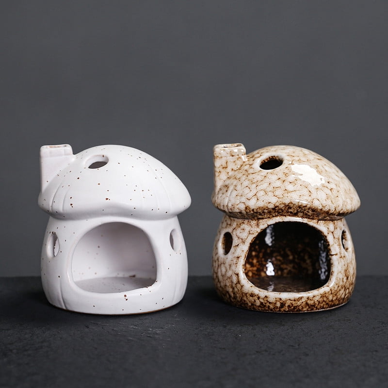 Handmade Ceramic Palo Santo Holder – Compact Sage Incense Burner for Meditation & Energy Cleansing Beige