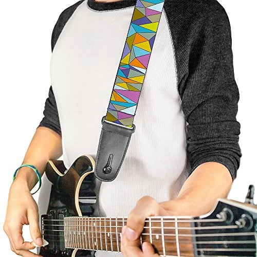 Buckle-Down Guitar Strap, Stained Glass Mosaic Multi Color, 2 Inches Wide