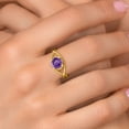 thumbnail image 4 of Gem Stone King 1.20 Ct Round Purple Amethyst 18K Rose Gold Plated Silver Ring, 4 of 6