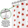 thumbnail image 2 of Decorative Strawberry Print - Easy Care Fabric Shower Curtain with Reinforced Buttonholes, for Bathroom Showers, Stalls and Bathtubs, Machine Washable - 72" x 72" - Red/White, 2 of 6