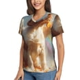 thumbnail image 2 of Zufioo Rainbow English Cocker Spaniel Print Women's Classic V-neck T-shirt, V-neck Short-sleeved Tops Home Wear, Suitable for Daily Life, Work, Outdoors-XX-Large, 2 of 8