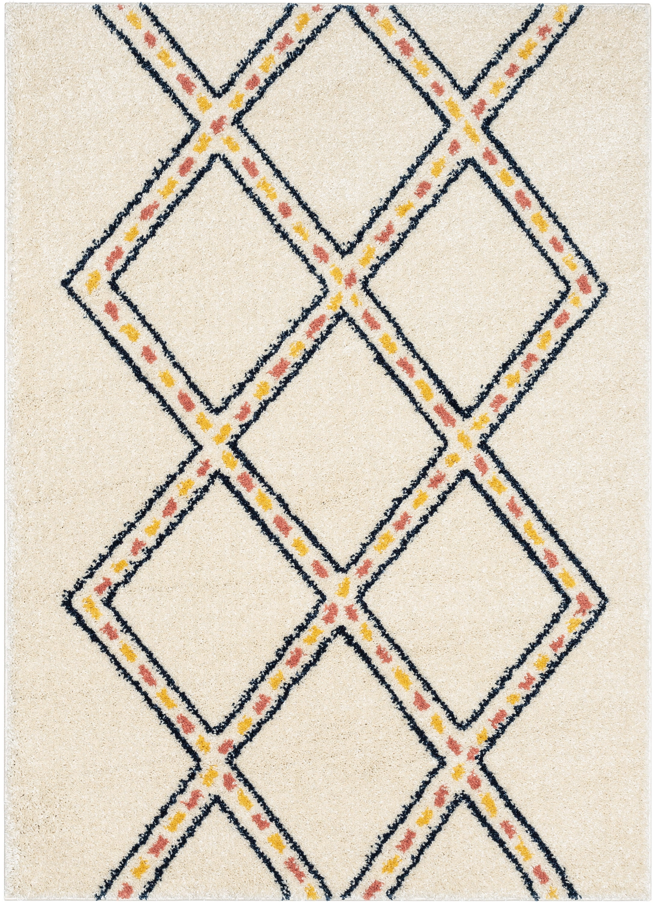 Well Woven Gigi Bodhi Modern Kids Shag Moroccan Ivory Thick 2'3" x 7'3" Runner Rug