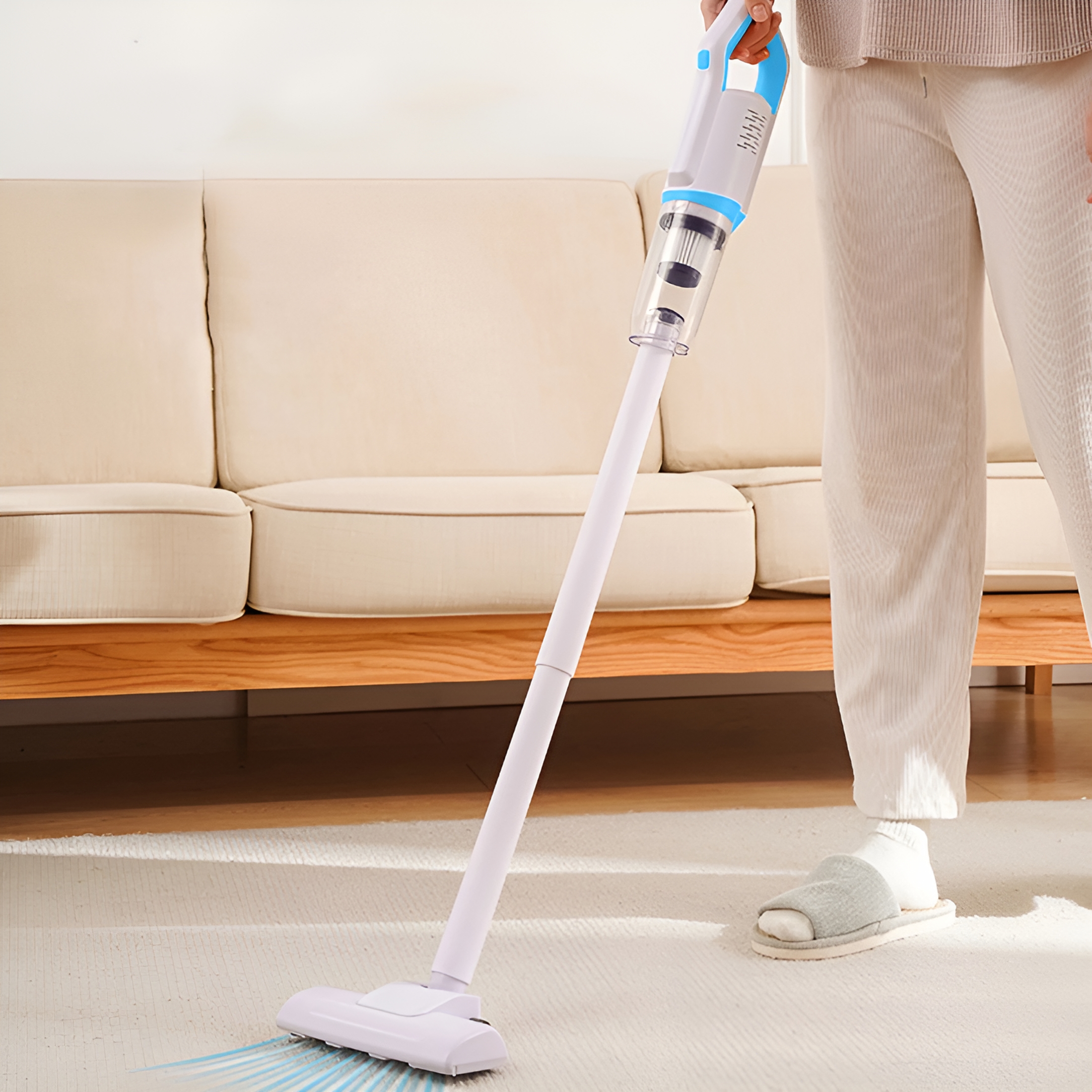 CURYMAY 2026 New Household Stick Vacuum Cordless,Handheld Vacuum Portable Rechargeable with 30Min Runtime & 8.5Kpa Suction,120W Power Vacuum Cleaner for Home Carpet Hardwood,1Pc,Blue,42.1"X8.3"X2.9"