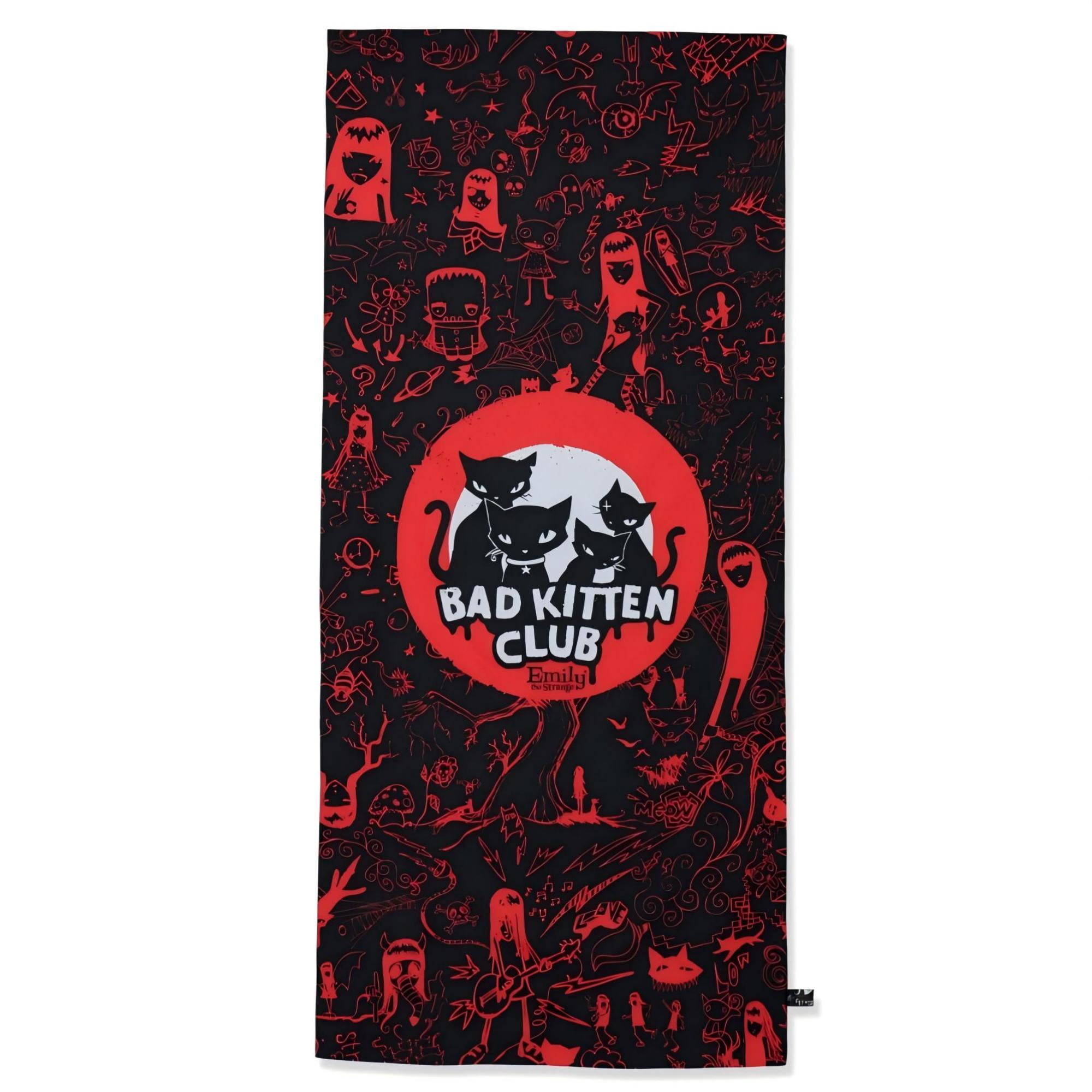 [Officially Licensed] Emily the Strange Beach Towel Red Black Gothic Beach Towel for Pool