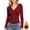 Red, variant on Yuanlook Women's Solid Long Sleeve Bodysuit Shirts, V Neck Slim Casual Basic Tops for Short Day Trip S-XXL Tops