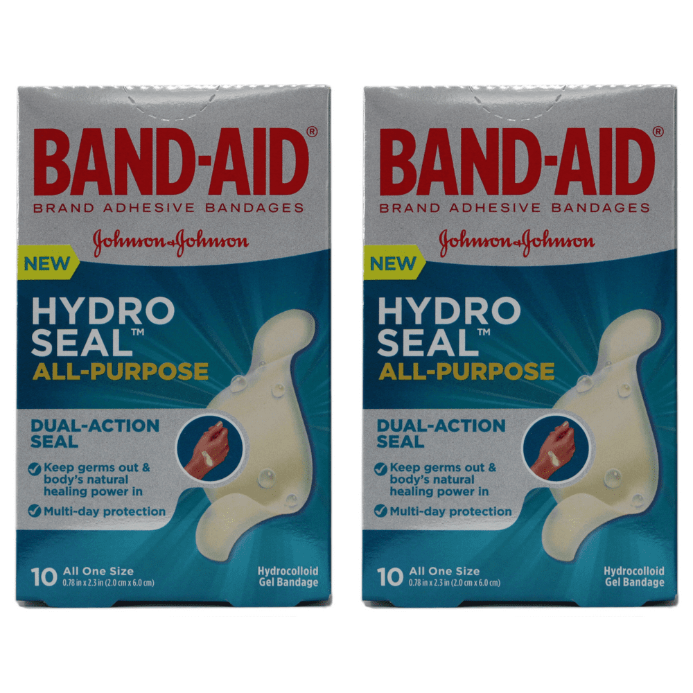 BANDAID Brand Hydro Seal Waterproof All Purpose Adhesive Bandages, 10