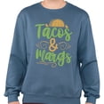 thumbnail image 2 of Tacos and Margs Sweatshirt Unisex X-Large Indigo Blue, 2 of 5