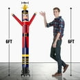 thumbnail image 2 of Nutcracker Inflatable Tube Man Wacky Wavy Dancing Guy for Outdoor Decoration Advertising Business Promotion - Christmas Theme (Blower Not Included) Red, 2 of 7