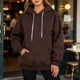 thumbnail image 5 of Women's Pullover Hoodie Trendy-Women's Plain Long Sleeve Pullover Tops with Pockets Fashion S, 5 of 7
