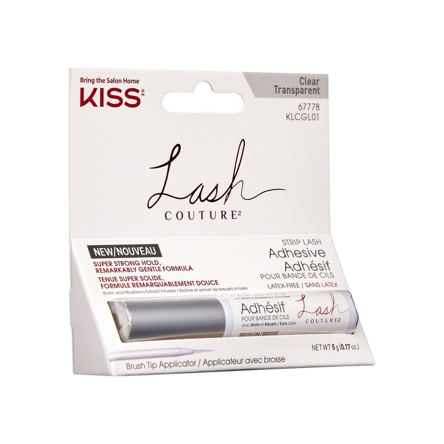 KISS - Lash Couture Colle à faux cils sur bande - Transparente - (0,17 oz) Tenue super forte.