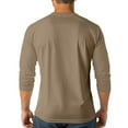 thumbnail image 4 of Resicozy 2025 Henley Shirts for Men Raglan 3/4 Sleeve Vintage Baseball T-Shirts Fall Casual Big and Tall Sport Athletic Tee Tops Light Brown S, 4 of 5