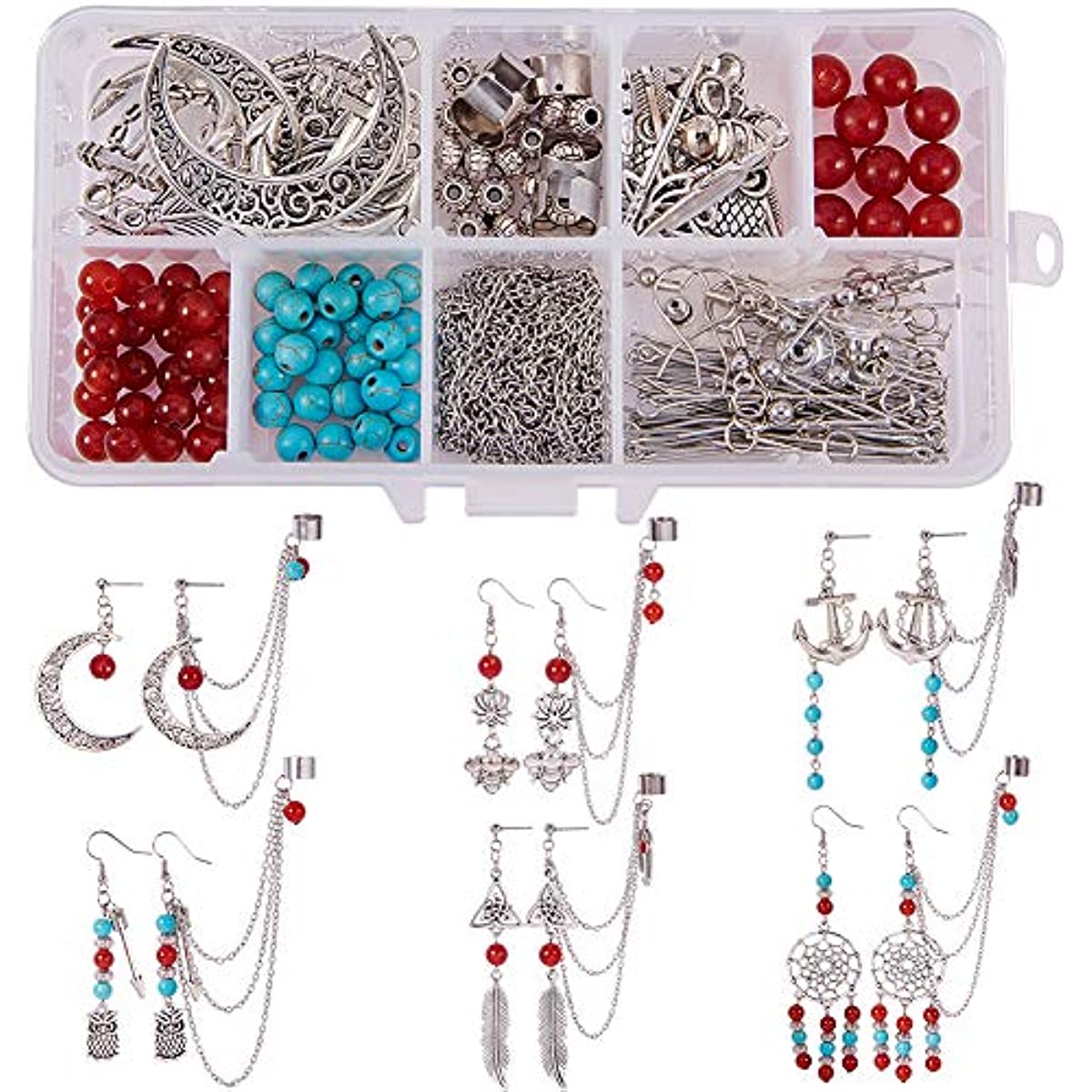 1 Box DIY Earring Jewelry Making Starter KitMake 6 Pairs Stainless