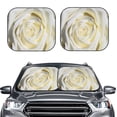 thumbnail image 2 of Haiem White Rose Car Windshield Sun Shade (2 Pieces) Foldable Windshield Sun Shade Car Accessories for Truck SUV Pickup-Large, 2 of 7