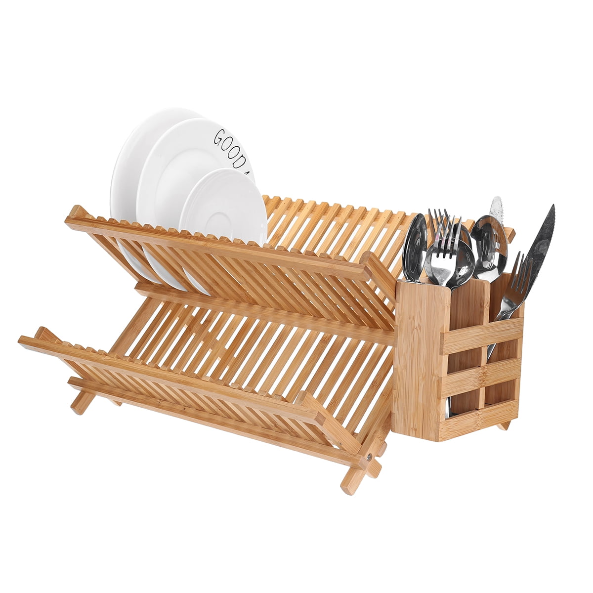 19/21 Grid Bamboo Folding Dish Rack Drying Dish Rack for ...