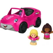 Barbie Convertible by Fisher-Price Little People, Push-Along Vehicle with Sounds and 2 Figures for Toddler and Preschool Pretend Play