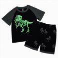 thumbnail image 3 of UAYOTSE Printed Short Sleeve Tee Shorts Casual Summer Two Piece Suit for Boys and Girls Daily Kids Wear Size 7-8 Years, 3 of 9