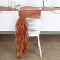 thumbnail image 2 of BalsaCircle Terracotta Premium Solid Curly Chiffon Chair Sashes Wedding Slipcovers, 2 of 8