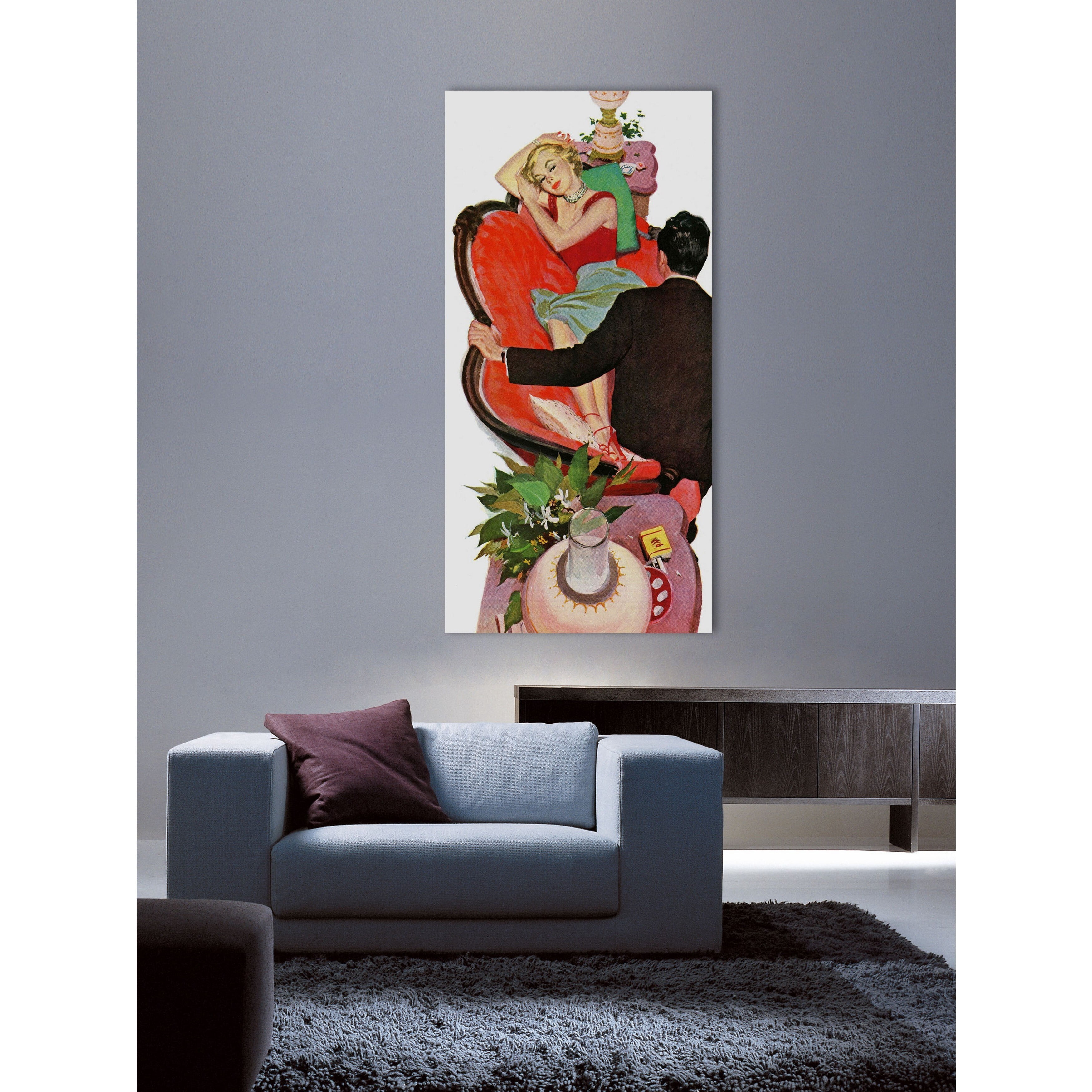 MARMONT HILL  - Handmade Lonely Honeymoon Painting Print on Canvas 22.5 x 45