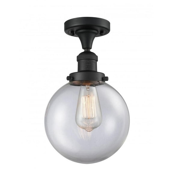 Innovations 1-LT Vintage LED Beacon 8" Semi-Flush Mount - Matte Black - 517-1CH-BK-G202-8-LED
