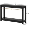 thumbnail image 6 of Aheaplus 47" Farmhouse Wood Console Table - Narrow Entryway Sofa Table with Open Storage Shelves, Embossed Wood Grain, Easy Assembly, Ideal for Entryway, Living Room Behind Couch，Black, 6 of 7