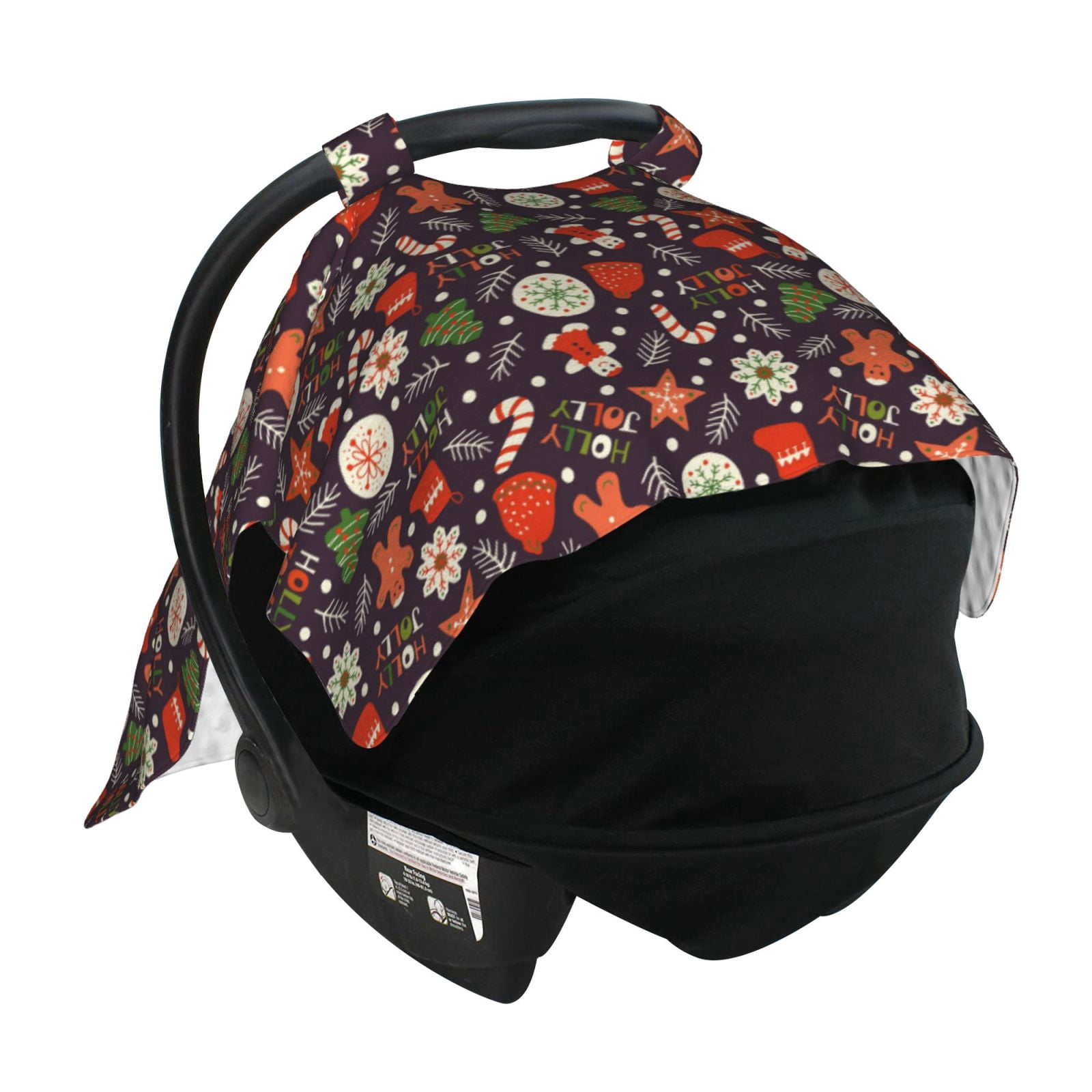 Car Seat Cover Baby - Winter Holiday Christmas Breathable Infant Car Seat Cover for Baby Carseat, Lightweight Comfort Baby Essentials Must Haves Newborn Stuff for Girl Boy