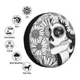thumbnail image 4 of Yiaed Floral Sugar Skull Portrait Print Print Tire Wheel Cover, tire covers for trailers,rv wheel covers,rv tire covers, camper tire covers,tire covers for cars-16 inch, 4 of 6