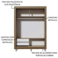 thumbnail image 3 of Ropero Closet Madesa Dallas 2 Puertas Corredizas 2 Cajones con Pies Marrón/Blanco, 3 of 4