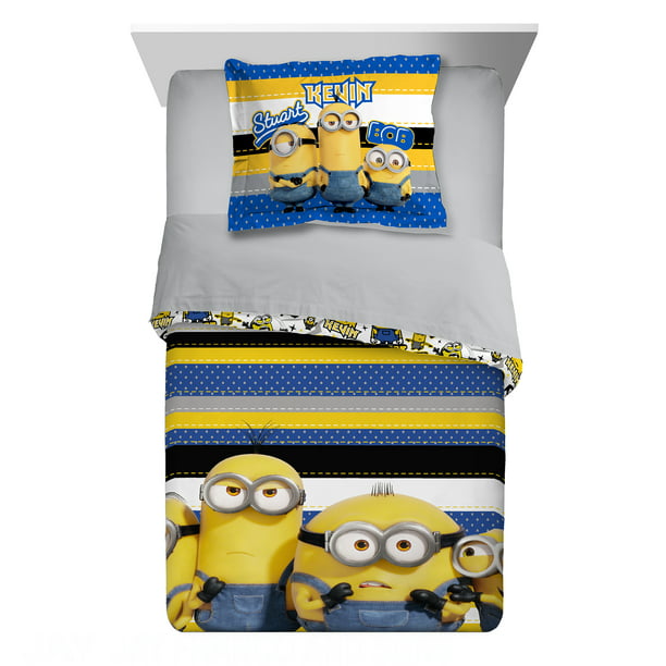Minions Kids Reversible Comforter And, Minions Twin Bed Set