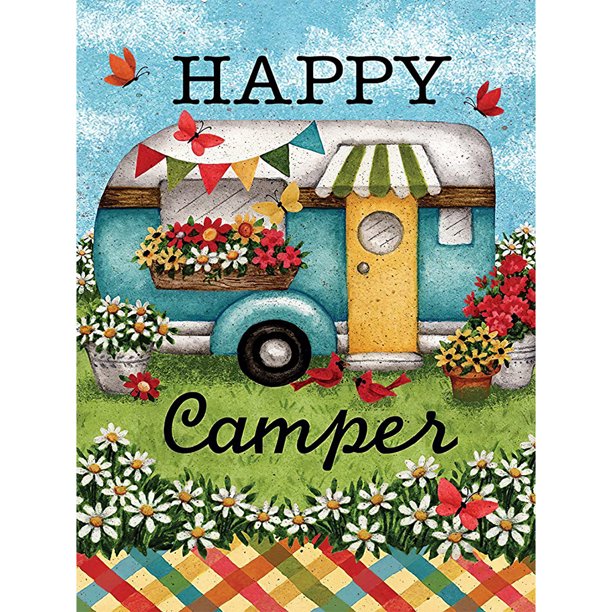 Pintura de diamante (DB5659) DIY Happy camping cuadro cuadrado de diamantes de imitación 20X30cm Hugtrwg Para estrenar