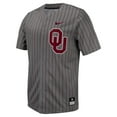 thumbnail image 2 of Men's Nike Steel Gray Oklahoma Sooners Pinstripe Replica Full-Button Baseball Jersey, 2 of 3