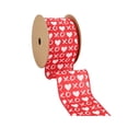 thumbnail image 5 of LaRibbons Wired Ribbon | Red w/ White Glitter Heart XO | 10 Yard Roll, 5 of 11