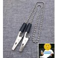 thumbnail image 3 of clips para servilletas de 50 cm QUANZHOUTIANDI baberos con bolas de cadena delantal cadena para toallas clip de soporte de metal servilletero plateado flexible para ancianos adultos niños y pacientes dentales, 3 of 5