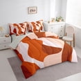 thumbnail image 3 of jejeloiu Modern Abstract Geometric 7-Piece Twin Bedding Sets,Red Orange Stripe Bedding Comforter Set For Girls Boys Reversible, 3 of 8