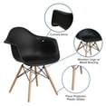 thumbnail image 5 of Flash Furniture Alonza Series Black Plastic Chair with Wooden Legs, 5 of 12