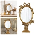 thumbnail image 1 of 1pc Dressing Table Mi Rror Golden Table Mi Rror Home Mi Rror De Cor Mi Rrors Makeup Tray Resin Pa Lace Retro Little Angel Makeup Mi Rror Carved Vanity Mi Rror Ornament for Christmas Trees Elegant, 1 of 3