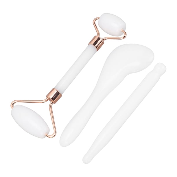 Juego De Rodillos De Piedra De Jade, Rodillo De Piedra De Jade Y Juego De Gua Sha Portátil Manual De Relajación Para La Piel Facial