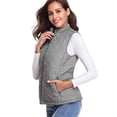 thumbnail image 4 of Fuinloth Women Quilted Vest, Stand Collar Lightweight Zip Padded Gilet Outerwear Coats Gray XS, 4 of 5