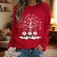 thumbnail image 3 of Uootdi Plus Size Christmas Womens Long Sleeve Sweatshirt Funny Xmas Tree Santa Reindeer Snowman Gift 3D Print Graphic Sweatshir ts, 3 of 6