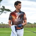 thumbnail image 3 of Kuqiui Mens Golf Polo Shirt Dry Fit Performance Sport Short Sleeve Golf Polo Shirts for Men-Fire Sky Dragon, 3 of 7