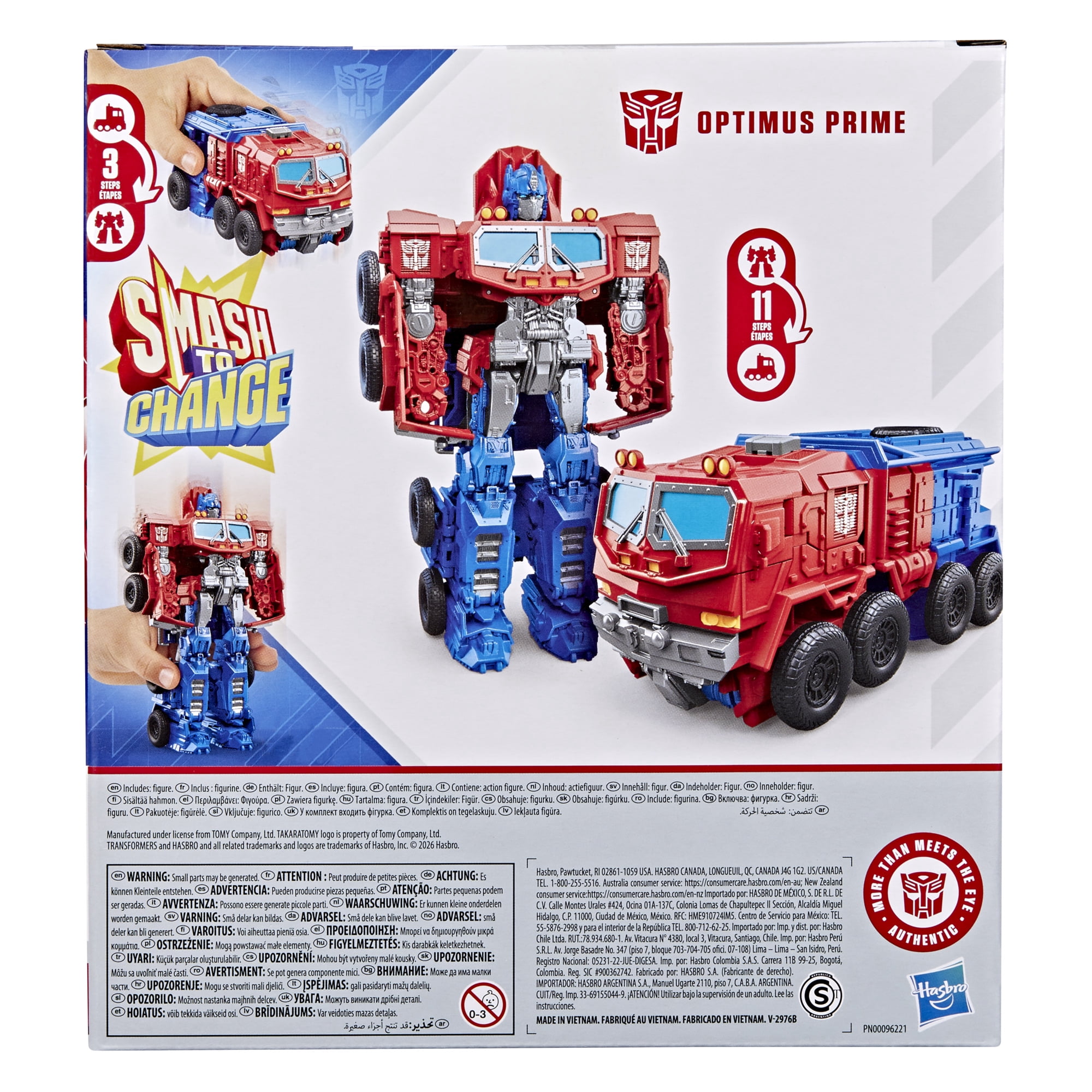 Transformers Toys Smash Changers Optimus Prime Action Figure, 6+
